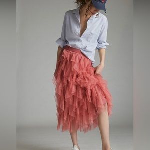 NWT Anthropologie tulle tulia midi-skirt